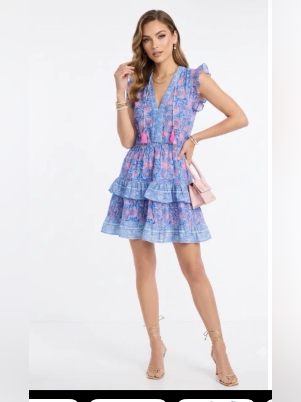 Bell By Alicia Bell Summer Dress Medium blue pink olivia mini dress XS